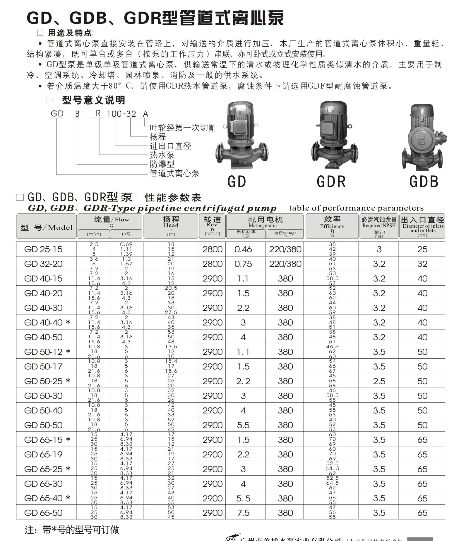 羊城水泵|GD管道泵|广州羊城水泵厂|羊城泵业|广州不锈钢水泵