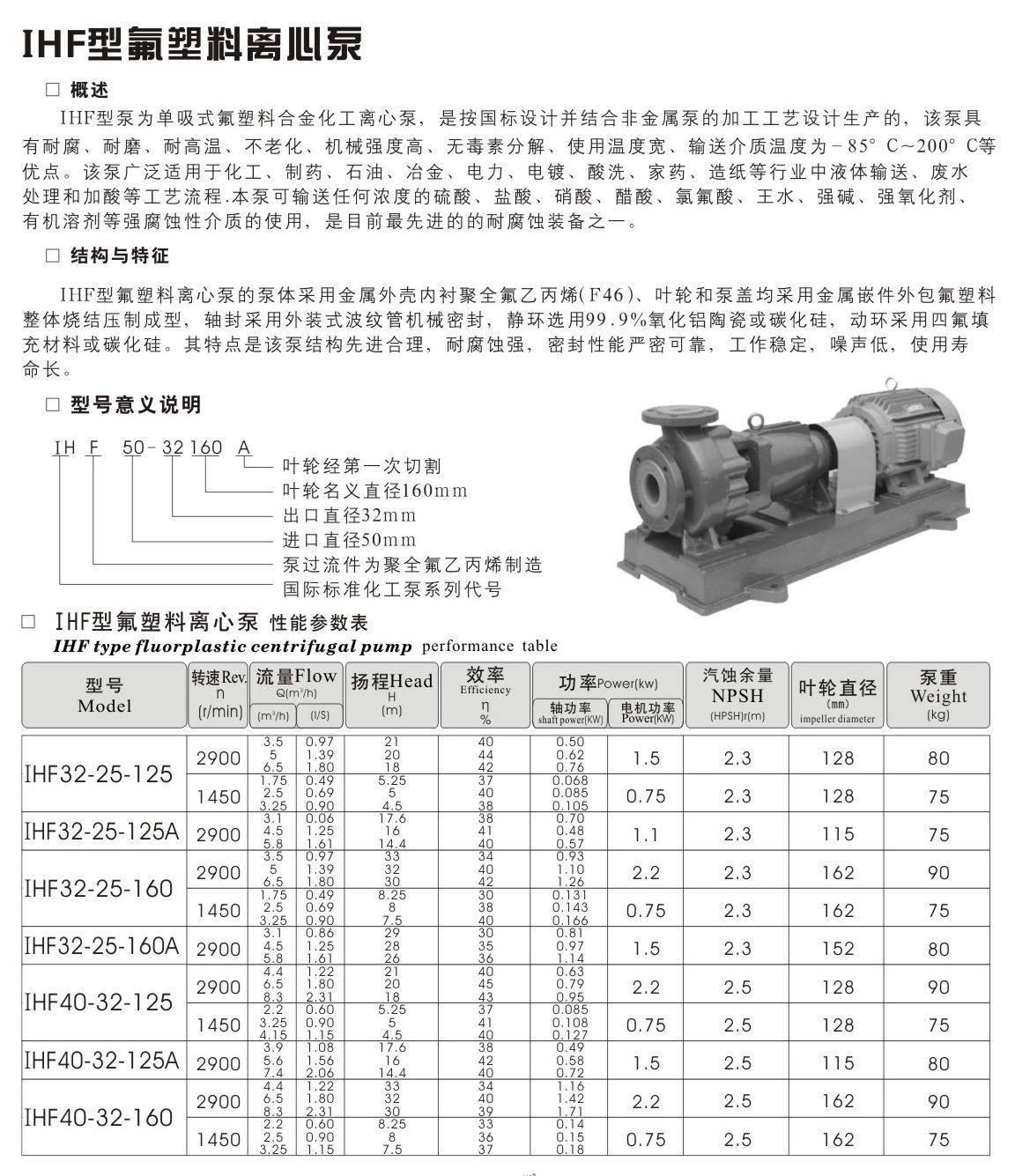 羊城水泵|广州羊城水泵厂|羊城泵业|广州不锈钢水泵|东莞水泵|IHF32-25-125